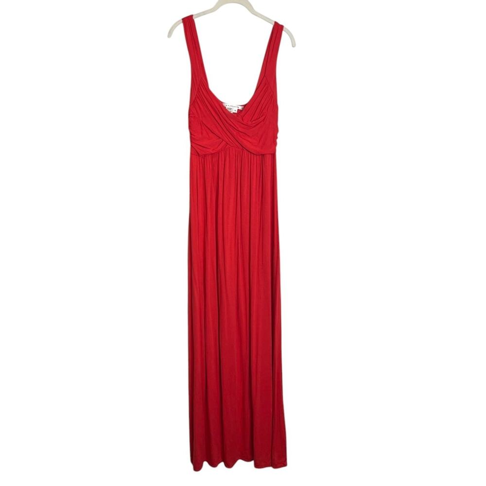 Max Studio Womens Maxi Dress Size Medium Draped Babydoll Empire Waist Red flaw
